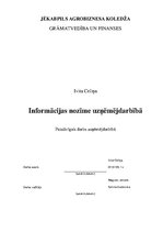 Konspekts 'Informācijas nozīme uzņēmējdarbībā', 1.