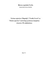 Konspekts 'Tūrisma aģentūras "Begonija", "Vanilla Travel" un "Jēkaba aģentūra" mārketinga p', 1.