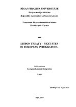 Konspekts 'Lisbon Treaty - Next Step in European Integration', 1.