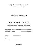 Referāts 'Biroja printeri 2000', 1.