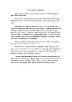 Eseja 'My Musical Inspiration', 1.