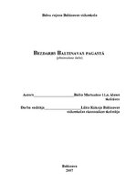 Referāts 'Bezdarbs Baltinavas pagastā', 1.