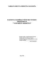 Konspekts 'Slimības vēsture vispārējā medicīnā', 1.