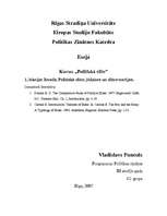 Eseja 'Politiskā elite: jēdziens un elites teorijas', 1.