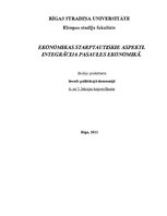 Konspekts 'Ekonomikas starptautiskie aspekti. Integrācija pasaules ekonomikā', 1.
