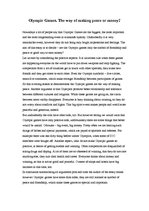 Eseja 'Olympic Games. The Way of Making Peace or Money?', 1.