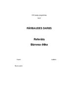 Referāts 'Biznesa ētika', 1.
