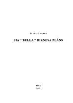 Biznesa plāns 'SIA "Bella" ', 1.