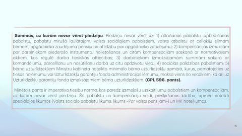 Prezentācija 'Piedziņas vēršana uz darba samaksu, tai pielīdzinātajiem maksājumiem un citām na', 10.