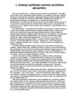 Eseja 'Imants Ziedonis. Epifānijās atainoto problēmu aktualitāte mūsdienās', 1.