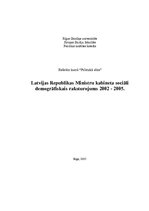Referāts 'Latvijas Republikas Ministru kabineta sociāli demogrāfiskais raksturojums. 2002.', 1.