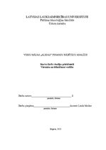 Biznesa plāns 'Viesu mājas finanšu rādītāju analīze', 1.