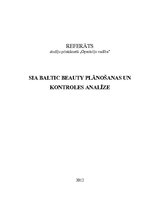 Referāts 'Plānošanas un kontroles analīze SIA "A"', 1.