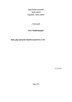 Eseja 'Books, Plays and Movies Should be Censored! Yes or No?', 1.