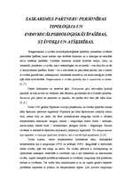 Konspekts 'Saskarsmes partneru personības tipoloģija un individuālpsiholoģiskās īpašības, s', 1.