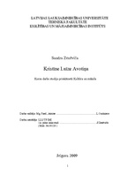 Referāts 'Kristīne Luīze Avotiņa', 1.