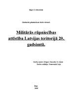 Referāts 'Militārās rūpniecības attīstība Latvijas teritorijā 20.gadsimtā', 1.