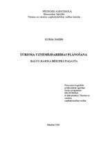 Referāts 'Tūrisma uzņēmējdarbības plānošana', 1.