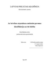 Referāts 'Ar brīvības atņemšanu notiesāto personu klasifikācija un tās būtība', 1.