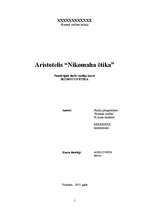 Referāts 'Aristotelis “Nikomaha ētika”', 1.