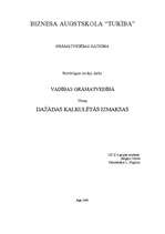 Referāts 'Dažādas kalkulētās izmaksas', 1.