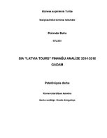 Referāts 'SIA "LatviaTours" finanšu analīze 2014.-2016.gadam', 1.
