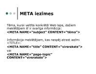 Konspekts 'META iezīmes', 4.