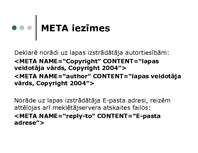 Konspekts 'META iezīmes', 8.