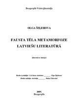 Referāts 'Fausta metamorfoze latviešu literatūrā', 1.