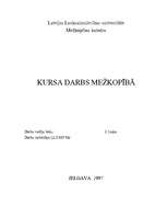 Referāts 'Kursa darbs mežkopībā', 1.