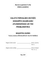 Diplomdarbs 'Valsts pārvaldes iestāžu nodarīto zaudējumu atlīdzināšana un tās problemātika', 1.