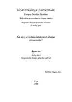 Referāts 'Kā eiro ieviešana ietekmēs Latvijas ekonomiku', 1.