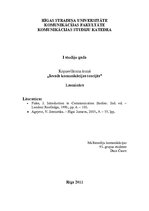 Konspekts 'Ievads komunikācijas teorijās, pirmais kopsavilkums', 1.