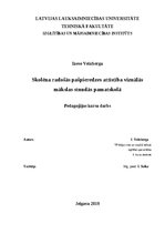Referāts 'Skolēna radošās pašpieredzes attīstība vizuālās mākslas stundās pamatskolā', 1.