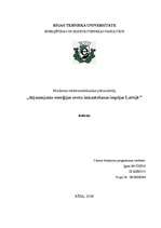 Referāts 'Atjaunojamo enerģijas avotu izmantošanas iespējas Latvijā', 1.