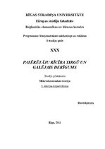 Konspekts 'Patērētāju rīcība tirgū un galējais derīgums', 1.