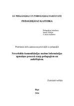 Referāts 'Neverbālās komunikācijas nozīme informācijas apmaiņas procesā starp pedagogiem u', 1.