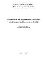Referāts 'Vērīguma novēršanas spēju un briesmu paredzēšanas kritēriji un faktori policijas', 1.