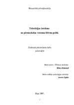 Referāts 'Televīzijas ietekme uz pirmsskolas vecuma bērnu psihi', 1.