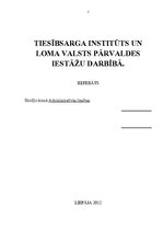 Referāts 'Tiesībsarga institūts mūsdienās', 1.