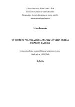 Referāts 'Eiropas Savienības budžeta politikas realizācija Latvijas muitas dienesta darbīb', 1.