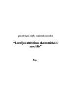Referāts 'Latvijas attīstības ekonomiskais modelis', 1.