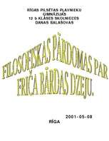 Eseja 'Filosofiskas pārdomas par Friča Bārdas dzeju', 1.