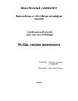 Konspekts 'PL/SQL valodas izmantošana', 1.