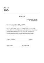 Paraugs 'Pilnvara par preču saņemšanu', 1.