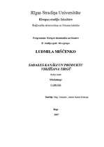 Konspekts 'Sadales kanāli un produktu virzīšana tirgū', 1.