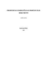 Referāts 'Pirmstiesas izmeklēšanas procesuālie dokumenti', 1.