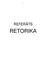 Referāts 'Retorika', 1.