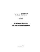 Referāts 'Mišels de Monteņs "Par bērnu audzināšanu"', 1.