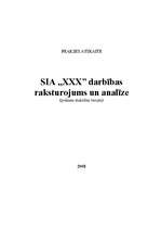 Prakses atskaite 'SIA "XXX" darbības raksturojums un analīze', 1.